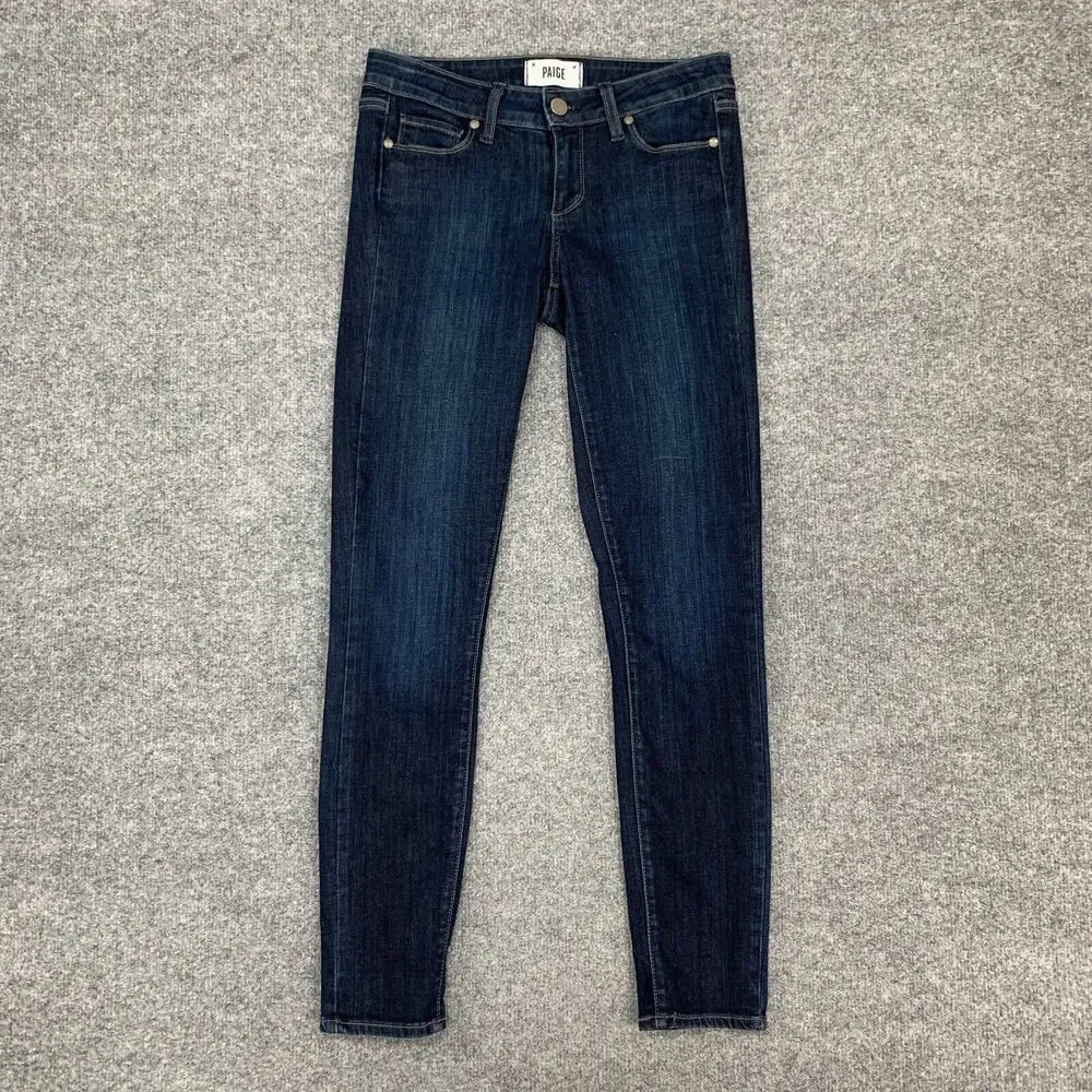 Paige Jean Womens 26 Trinity Wash Blue Cotton Stretch Denim Verdugo Ankle Skinny